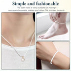 Nylon Cord White Bracelet String 1.5 mm 110 Yard White Nylon Satin Cord Wind Chime String Thread Macrame Waxed Braided Trim Cord Valentine's Day present for Jewelry Making,Beading,Macrame Craft,Blinds - size: white