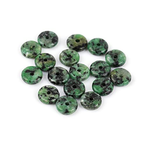 JOE FOREMAN 2x6mm Natural Green Zoisite Stone Semi-Gemstone Heishi Disc Rondelle Spacer Beads for Jewelry Making Full 15" Strand Energy Stone Healing Power - color: Green Zoisite Stone