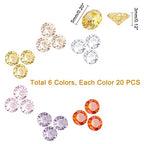 PandaHall 6 Colors 5mm Cubic Zirconia Stone Pointed Back Rhinestones 120pcs Round Faceted Stone Crystal Diamante Rhinestones for Earring Bracelet Pendants Jewelry Embellishment DIY Craft Making