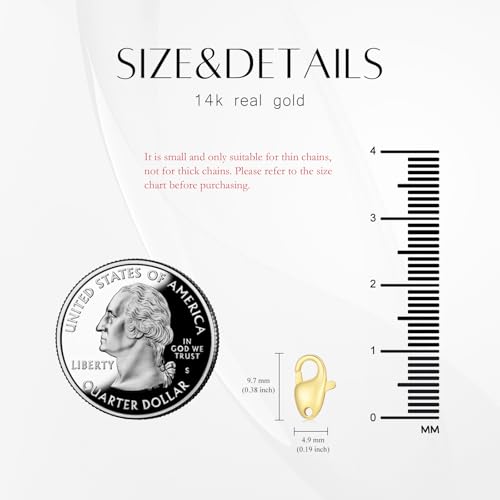 14K Gold Jewelry Clasp Necklace Extender Clasp Bracelet Extension Connector for DIY Necklace Bracelet Anklet Jewelry Making (Style 5) - size: Style 5-Yellow