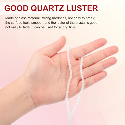 PATIKIL 4 mm Natural Clear Quartz Loose Beads, 2 Strands Crystal Round Stone Strand Beads Gemstone Loose Bead Spacer Beads for Jewelry Making DIY Necklace Bracelet, White - color: White, size: 4 mm