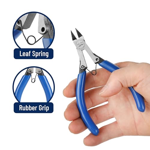 Mr. Pen 5 Inch 5 Pack Wire Cutters - Diagonal, Flush, Side, Nippers, Cutting Pliers - color: Blue, size: 5 inch, 5 Pack