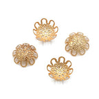 500PCS 10mm Gold Tone Flower Bead Caps Hollow Flower Bead Caps for Jewelry Making (KC Gold) - color: KC Gold