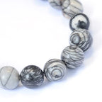 KISSITTY 235pcs 8mm Natural Black Silk Stone/Netstone Bead Strands, Natural Gemstone Crystal Beads Round Smooth Chakra Energy Healing Crystals Gemstones for DIY Jewelry Bracelets Necklaces - color: Natural Black Silk Stone/Netstone