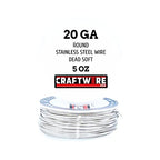 Solid Bare Stainless Steel Wire Round Selection, Dead Soft, 5OZ, 20 Gauge - color: Stainless Steel, size: Stainless Steel 5 OZ - 20 GA