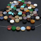 40 Pcs Healing Loose Beads Round Shape Natural Necklace Stone Pendants Crystal Charms for Jewelry Making DIY Craft - color: round