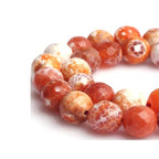 180pcs Adabele Natural Faceted Red Fire Agate Healing Gemstone 4mm (0.16 Inch) Small Round Loose Beads Gem Stone Spacer for DIY Craft Jewelry Making GH4-4 - color: Faceted Red Fire Agate, size: 4mm (180pcs/2 strands)