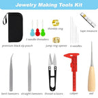 EUIQUE Jewelry Making Supplies Kits Repair Tools for Adults with Pliers, Wires, Necklace Chains, Findings and Helping Hands, Pink - color: Pink