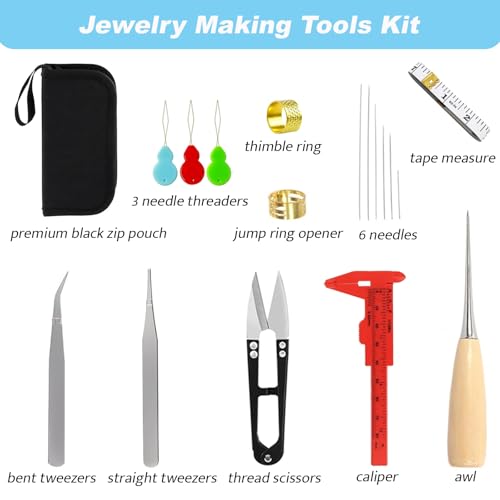 EUIQUE Jewelry Making Supplies Kits Repair Tools for Adults with Pliers, Wires, Necklace Chains, Findings and Helping Hands, Multicolor - color: Multicolor