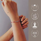 Natural Crystal Cut Bead Bracelet, 925 Silver Faceted Gemstone Jewelry for Women, Handmade Chakra Design Gift for Birthday Christmas Daily Wear - color: Red Ruby