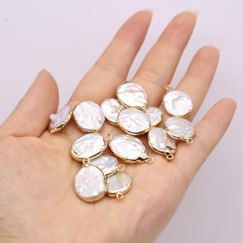 5 Pcs Natural Pearl Pendants Irregular Freshwater Pearl Pendant Charms for Jewelry Making Necklace Bracelet DIY Gift - color: oval