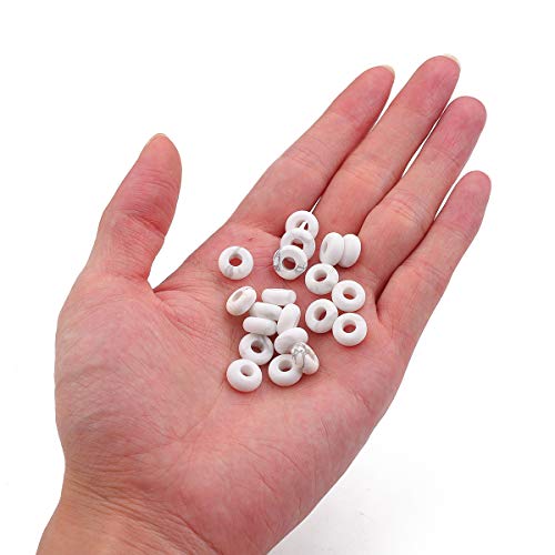 BEADIA Natural White Howlite Rondelle Stone with Large Hole (4mm) Loose Semi Gemstone Beads for Jewelry Making 10mmx4mm 24pcs - color: White Howlite, size: 10mm x 4mm