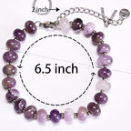 Natural Healing Gemstone Bracelet Handmade Yoga Stretch Elastic Bracelet Stress Relief Crystal Jewelry for Men and Women - color: Amethyst (Love Guardian), size: 5x8