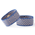 Blisslets Acupressure Relief Band - Wind & Waves Collection - Stylish Wellness Bracelets for Queasiness Relief | Travel, Pregnancy, Cruise (Cobalt/Camel, Large - 6 3/4" - 7 1/2") - color: Cobalt/Camel, size: Large - 6 3/4" - 7 1/2"