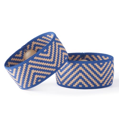 Blisslets Acupressure Relief Band - Wind & Waves Collection - Stylish Wellness Bracelets for Queasiness Relief | Travel, Pregnancy, Cruise (Cobalt/Camel, Large - 6 3/4" - 7 1/2") - color: Cobalt/Camel, size: Large - 6 3/4" - 7 1/2"