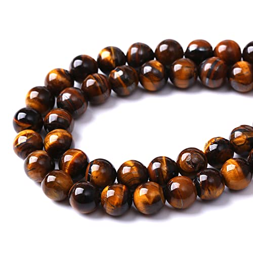 6mm 60pcs Natural Iron Yellow Tiger Eye Stone Beads for Jewelry Making Healing Energy Beads DIY Bracelet Necklace (6mm, Iron Yellow Tiger Eye Stone) - color: Iron Yellow Tiger Eye Stone, size: 6mm