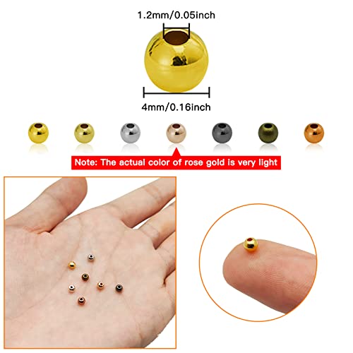 1400pcs Round Rondelle Crimp Beads for DIY Crafts,7 Colors Disc Spacer Loose Beads Spacer Beads for DIY Jewelry Making,Bracelet Necklace Earring Bracelet Crafts Supplies - color: 1400pcs;Gold,K gold,White k,Rose gold,Antique cyan,Gun black, Antique red