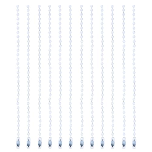 MECCANIXITY Ball Bead Chain Beaded Necklace Chains 5 Inch Adjustable Metal Ball Chains 2.4mm/0.1inch Keychain for Jewelry Making,DIY Craft Projects,Pack of 12(White) - color: White