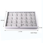 Oirlv Velvet Stackable Jewelry Trays Pendant Display Organizer Storage Tray (24 Grids Pendant) - size: 24 Grids Pendant