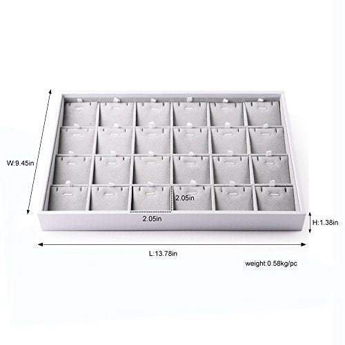 Oirlv Velvet Stackable Jewelry Trays Pendant Display Organizer Storage Tray (24 Grids Pendant) - size: 24 Grids Pendant
