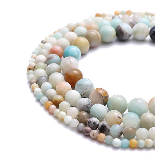 BEADIA Natural Amazonite Jade Stone Round Loose Semi Gemstone Beads for Jewelry Making 4MM 89PCS - color: Amazonite Jade, size: 4mm