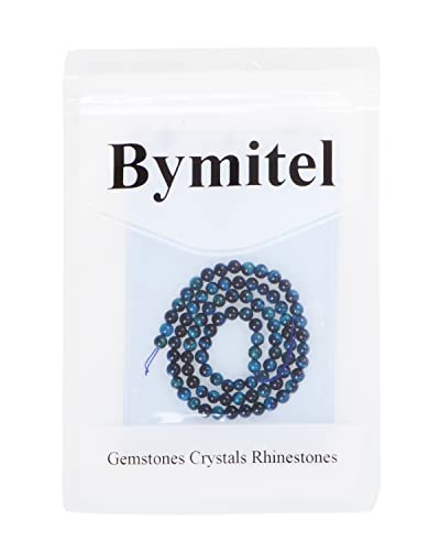 Bymitel 90 pcs Round Loose Stone Beads Gemstone Spacers for Charm DIY Jewelry Making 15.5" per Strand 4mm (Aquamarine Tiger's Eye, 4mm) - color: Aquamarine Tiger's Eye, size: 4mm