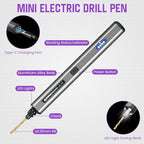 Mini Electric Drill Pen, 13 in 1 with Aluminium case, Rechargeable, 900 RPM, Needle Vise Hand Drill Kit, 10 HSS Bits, DIY, Wood, Jewelry Making (SDS MINI) - style: SDS MINI