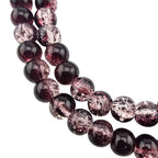 DandS ltd Crackle Lampwork Glass Beads for Jewelry Making, Hematite Quartz, Vibrant DIY Bracelets, Necklaces, Beading Supplies & Craft Kits for Handmade Jewelry, 80pcs 0.39 inch (10mm), #J263-10 - color: Hematite Quartz