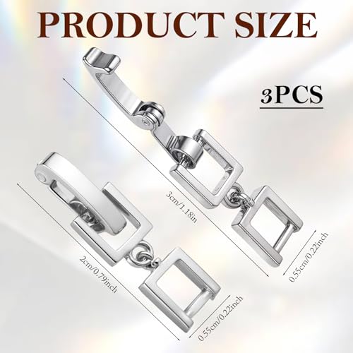 3 Pcs Bracelet Extender Silver Necklace Extender Silver Jewelry Clasps Women Foldover Clip Link Extensions for Necklace Extension Bracelet Extension Jewelry Making