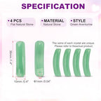 PATIKIL 4 Pcs Natural Stone, 36 x 10 mm Natural Curved Clear Quartz Stone Crystal Handmade Jade Flat Beads for DIY Crafting, Green Aventurine - color: Green Aventurine