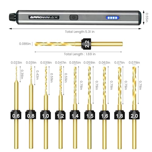 Mini Electric Drill Pen, 13 in 1 with Aluminium case, Rechargeable, 900 RPM, Needle Vise Hand Drill Kit, 10 HSS Bits, DIY, Wood, Jewelry Making (SDS MINI) - style: SDS MINI