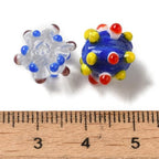 DanLingJewelry 50Pcs Handmade Bumpy Lampwork Glass Beads Colorful Round Bumpy Pumpkin Loose Beads for Bracelets Earrings Jewelry Making