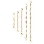 5Pcs Gold Stainless Steel Necklace Extender Chain Necklace Extenders for Bracelet Anklet Stainless Steel Chain Extenders for Jewelry Making (2in 3in 4in 5in 6in) - color: Gold