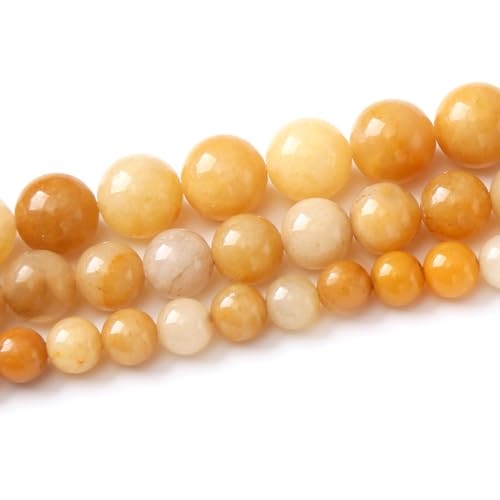 Topaz Stone Beads Gemstone Round Crystal Energy Jade Stone Beads for Jewelry Making DIY Bracelet Necklace Jewelry Making 1 Strand 15.5inch 45PCS 8MM - color: topaz, size: 8MM