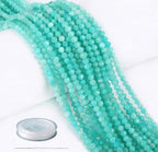 AD Beads Natural Gemstone Diamond-Cut Micro-Faceted 4mm Small Round DIY Necklace Bracelet Jewelry Making Beads (Amazonite) - color: Amazonite