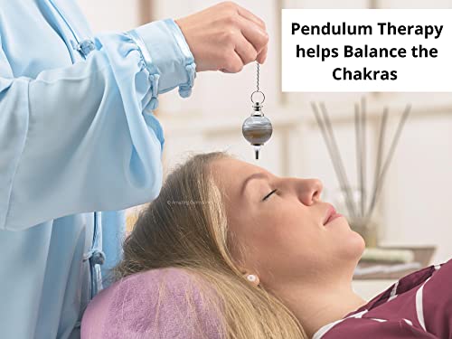 Amazing Gemstone Lace Agate Crystal Ball Pendulum for Divination - Dowsing Pendulum Necklace with Chain and Quartz Bead for Reiki Healing and Crystal Grid Meditation - color: Lace Agate