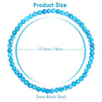 BONNY BOXX Natural Genuine Gemstone Faceted Round Beads Bracelets, 3mm Adjustable Stretchy Tiny Faceted Black Tourmaline Bracelet, Healing Crystal Reiki Chakra Dainty Jewelry Fashion Gifts - color: Apatite