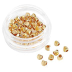 BEADIA 14K Gold Plated Twisted Spacer Beads 3x3mm 50pcs for Jewelry Making Findings Non Tarnish - color: 14K Gold, size: 3x3mm Twisted