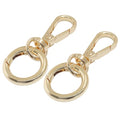 2 Pcs 5-Split Swivel Snap Hooks with Key Rings, Opening Metal Swivel Lobster Claw Clasps for Key Chain Clip, Lanyard, DIY Crafts, Jewelry Making, Bags and Accessories(Gold) - color: Gold