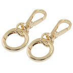 2 Pcs 5-Split Swivel Snap Hooks with Key Rings, Opening Metal Swivel Lobster Claw Clasps for Key Chain Clip, Lanyard, DIY Crafts, Jewelry Making, Bags and Accessories(Gold) - color: Gold