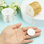 Kyutong 2 Rolls Paperclip Chain for Jewelry Making 32.8 Feet Jewelry Chain Links Silver and Gold Chains Bulk with Lobster Clasps and Jump Rings for DIY Craft Finding Jewelry Making Supplies - color: 2.8×7.6 Paperclip Chain