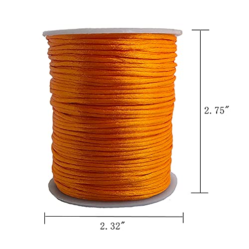 1.5mm Nylon Satin Cord Thread Beading String for Macrame Bracelets Chinese Knotting,Necklaces,Jewelry Making 109 Yards (Orange) - color: Orange, size: 1.5mm