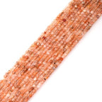 Faceted Natural Orange Sunstone 2-3mm Cube Square Loose Beads Gemstone Small Loose Beads Healing Crystal Energy Stone for DIY Jewelry Making 15" - color: Orange Sunstone