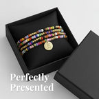Set of 4 Colorful Bead Initial Bracelets, Personalized Stackable Jewelry, Adjustable Stretchy Charm Bracelets for Women, Beaded Bracelet Set, Trendy Custom Jewelry Gift - style: Colorful Bead - E