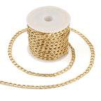 Craftdady 16.4 ft Golden Aluminium Curb Chain 7x4mm Twisted Metal Chain Oval Cross Unwelded Small Chain for Crafts DIY Necklace Bracelet Jewelry Making Supplies - color: Golden,7x4mm