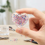 100g Micro Bubble Beads, 1.25-3mm Colorful Water Droplets Bubble Beads No Hole, Tiny Round Iridescent Glass Bead Balls for DIY Crafts Nail Art Resin Filler