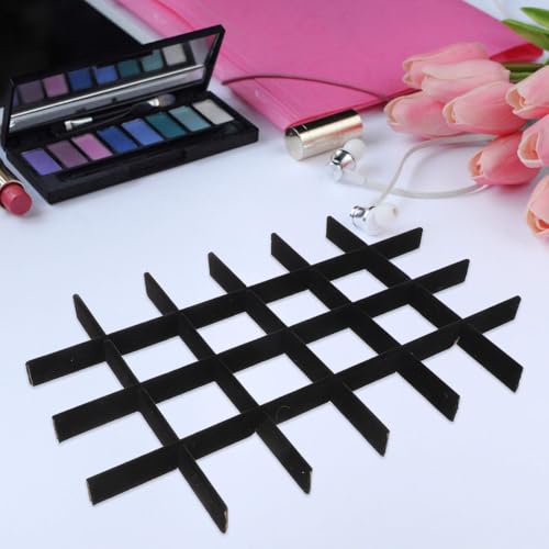 Jewelry Tray Organizer Divider Adjustable Black Velvet Insert for Display Cases Scratch Resistant Compartments Jewelry Boxes Inserts for Efficient Storage, 24 Inner Grids, Each Grid 5.2cm X 5.2cm
