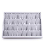 Oirlv Velvet Stackable Jewelry Tray 32 Grids Earrings Organizer Display Showcase Jewelry Storage trays - size: 32 Grids Earring Tray
