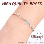 Magnetic Clasps for Necklaces Strong Magnetic Necklace Clasps and Closures, 14K Gold and Silver Bracelet Converter for Women - color: 12Pcs Silver