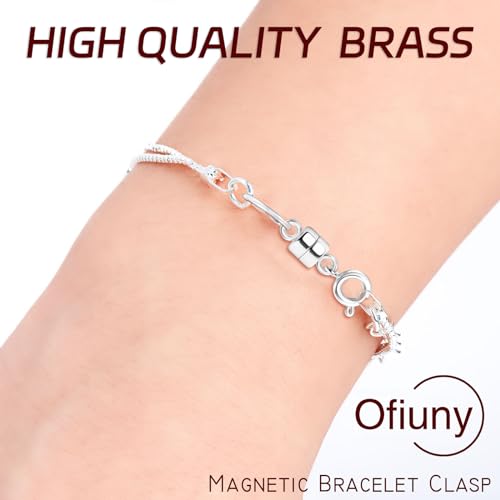 Magnetic Clasps for Necklaces Strong Magnetic Necklace Clasps and Closures, 14K Gold and Silver Bracelet Converter for Women - color: 18Pcs Silver
